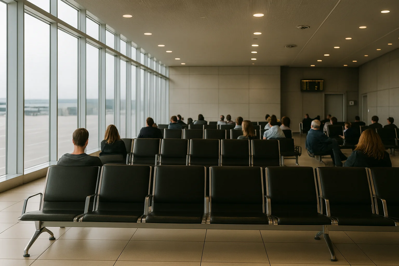 Hall d'aéroport avec passagers pour les transferts taxi vers Strasbourg et Colmar
